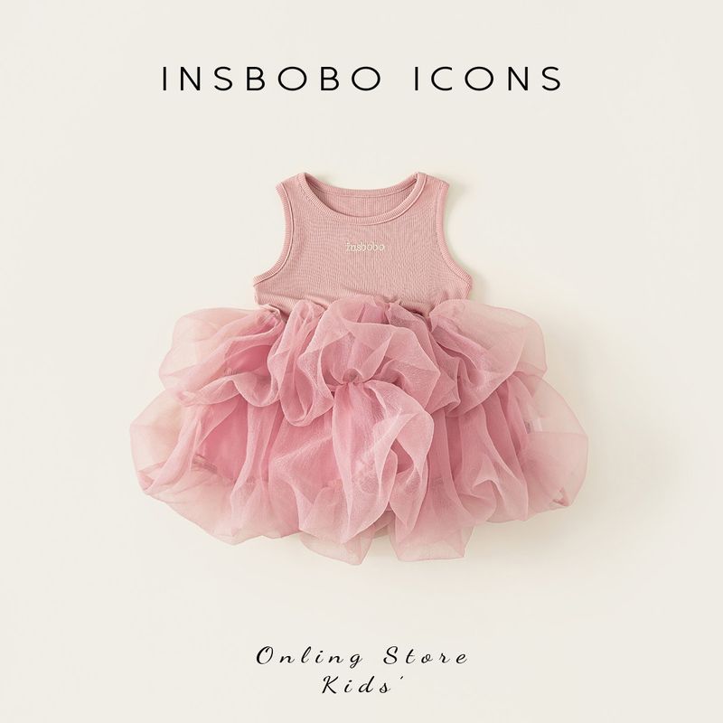 Insbobo Girls  Dress 2026 Summer New Baby Princess Dress First Birthday Dress Kidsren s Dress Pink 80