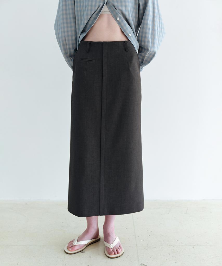 Aubeuawo Lip Pencil Skirt (Grey)