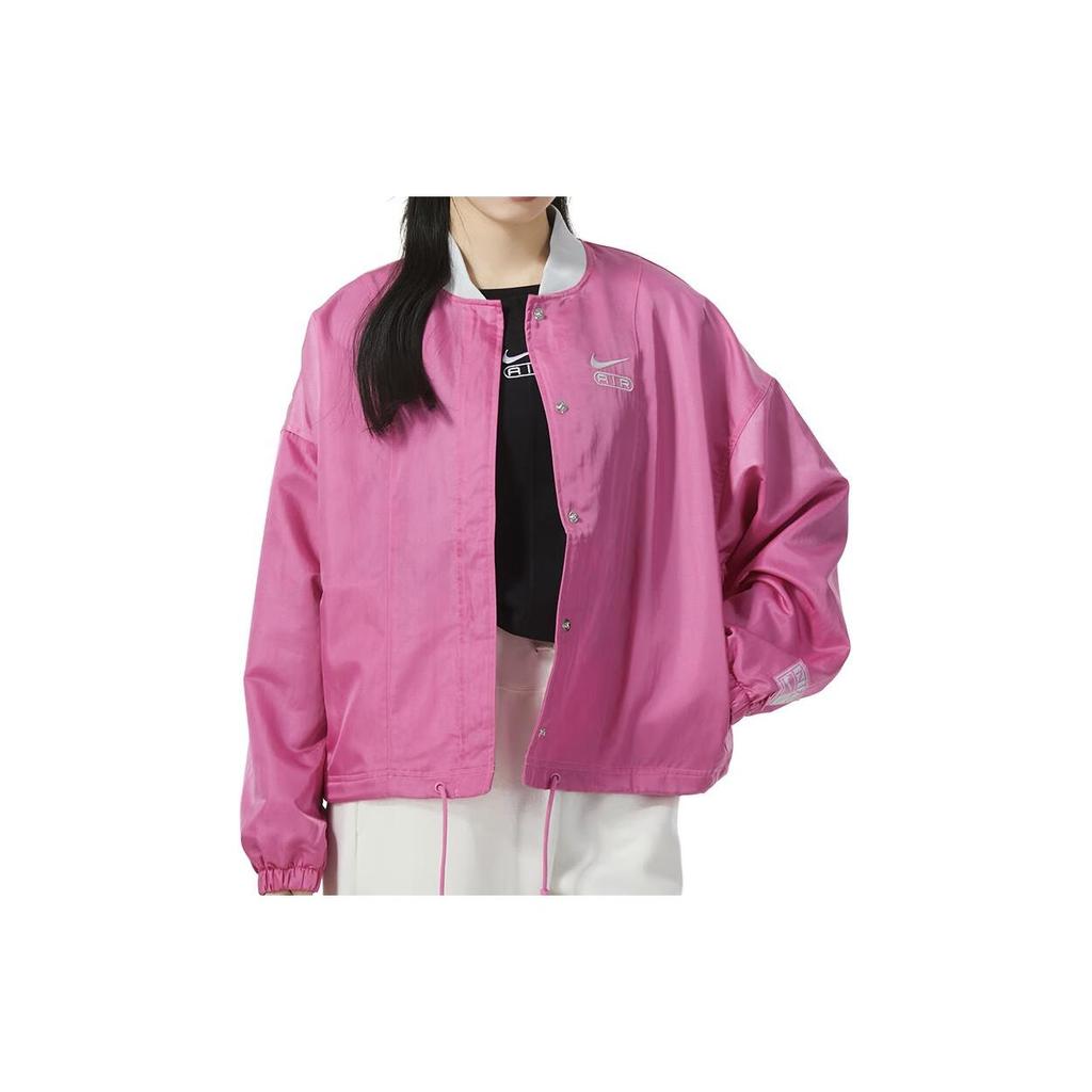 Nike Colorblock Collar Design Casual Woven Long-Sleeve Jacket Women Jackets Magenta FN1909-675