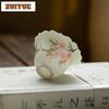 2pc/lot Hand-painted Peach Blossom Teacup Aesthetic Tea Bowl Tea Pair Tea-tasting Personal Cup Chazhan Master Cups Teaware 65ml
