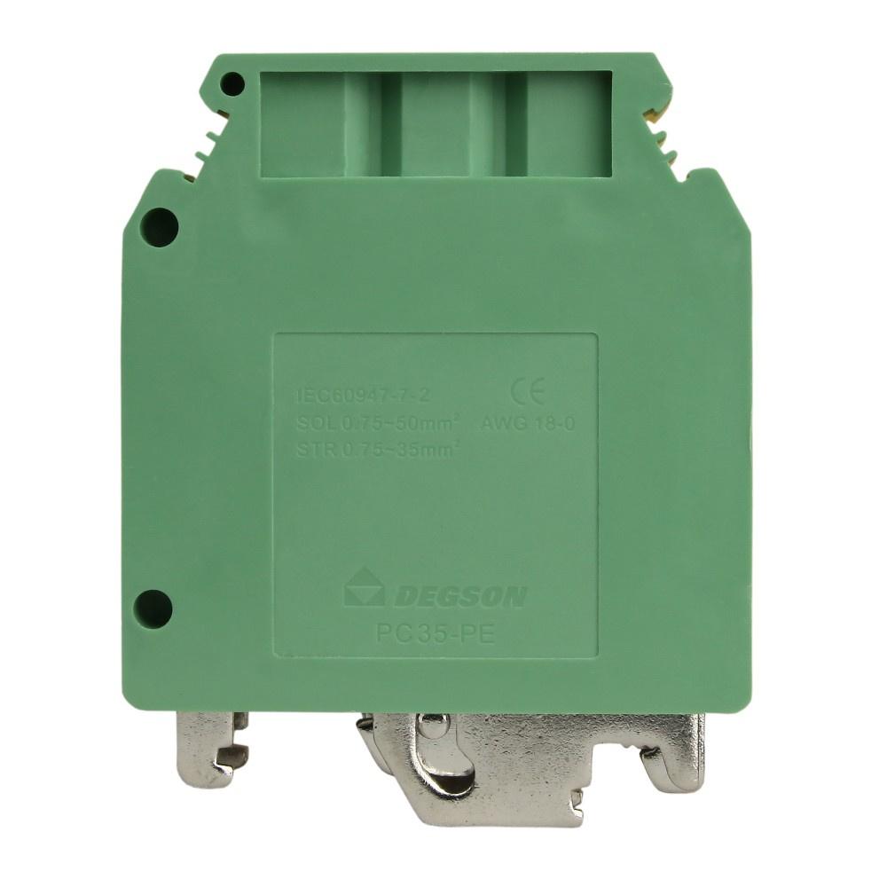 Yellow-Green Screw-on Busbar Connector PE 35Mm2 1P For Din Rail Th35