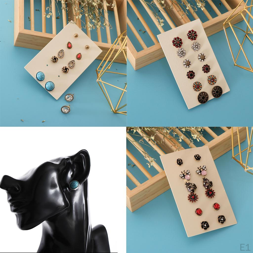 6 Pairs Cute Multiple Assorted Flower Earrings Set For Women Girls Ear Studs