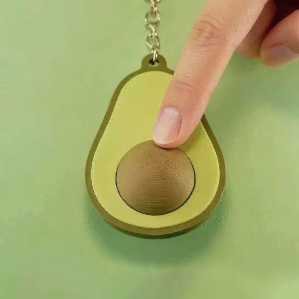 Calming Avocado Clicker Keychain Simulation Finger Button Pendant Fidget Keychain Backpack Charm