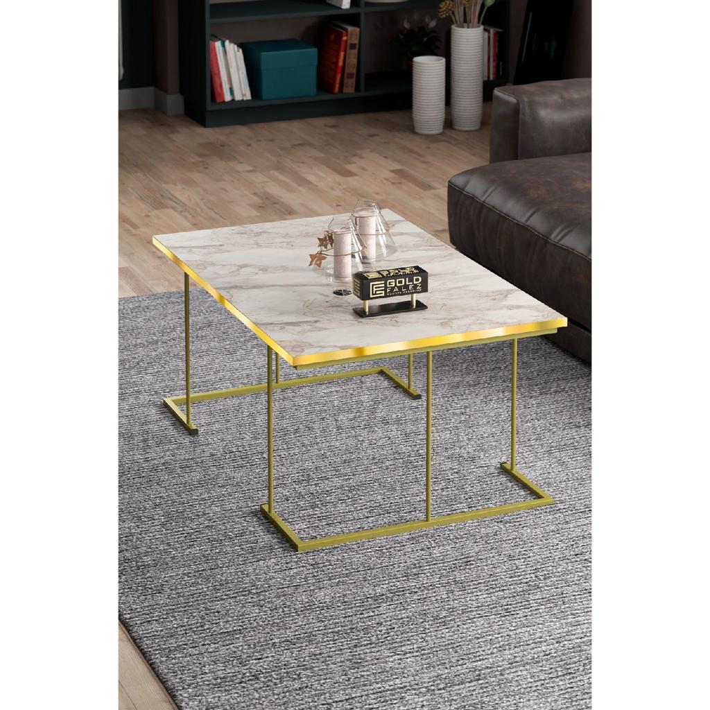 Coffee Table Solo Gold White
