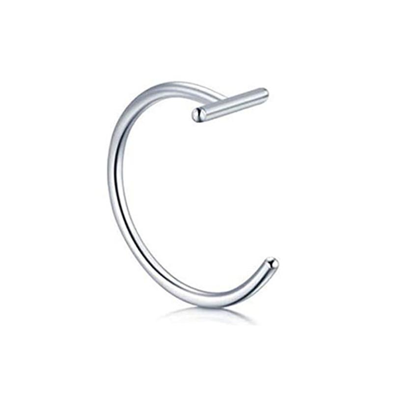 Punk 8/10mm Titanium Steel Lip Rings Cuff Clip on Fake Labret Piercing Ear Nose Hoops Unisex Women Septum Body Jewelry
