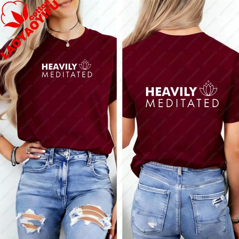 Meditation Yoga Yogi Lotus Lotus Flower Tshirt Heavily Meditated Namaste Yogi Wounisex Shirt Oversized T Shirt Vintage Clothes Tops