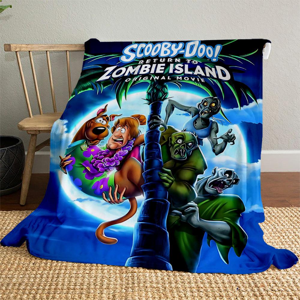 1PC Scooby-Doo Return To Zombie Island Outdoor Flannel Blanket Soft Plush Decor for Picnics, camping,Bedroom, Playroom, Office1234A