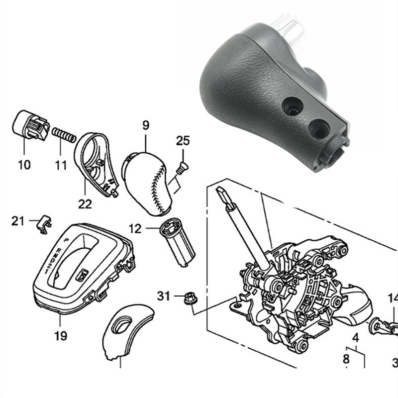 A03E-1Set Transmission Gear Shift Lever Knob Shifter Head Replacement Parts For Honda CRV CR-V 2007-2011