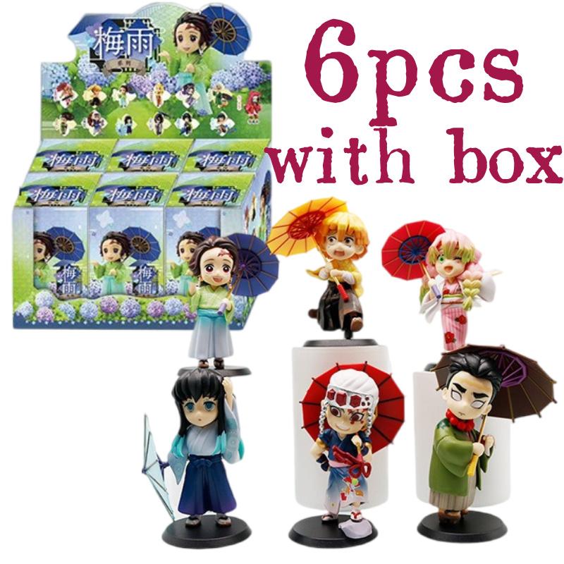 2026 Anime Demon Slayer Spring Plum Rain Series Figure Blind Box Tanjiro Kamado Nezuko Action Model Set Toys Ornament Surprise