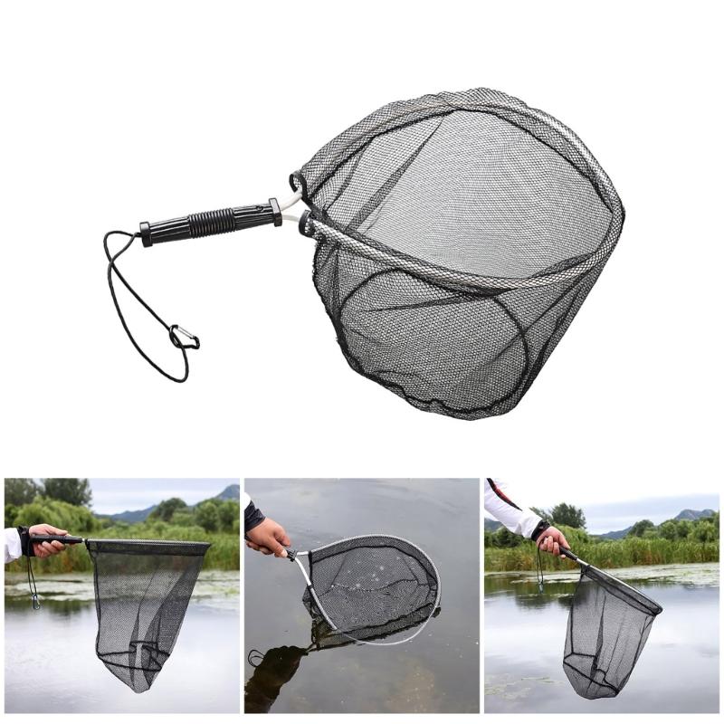 Fishing Net Fishing Tackle Tools for Adult Small Landing Net with Comfortable Grip Handle Fishing Landing Net Portable
