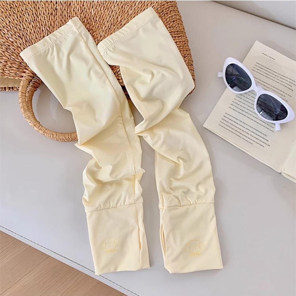 Cartoon Animals Sunscreen Arm Covers Elastic Cycling Gloves Long Ice Silk Sleeves  Driving