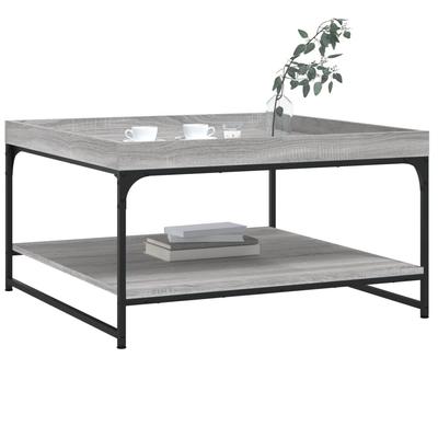 Coffee Table Gray Sonoma 80x80x45 Cm Wood Based Material and Iron