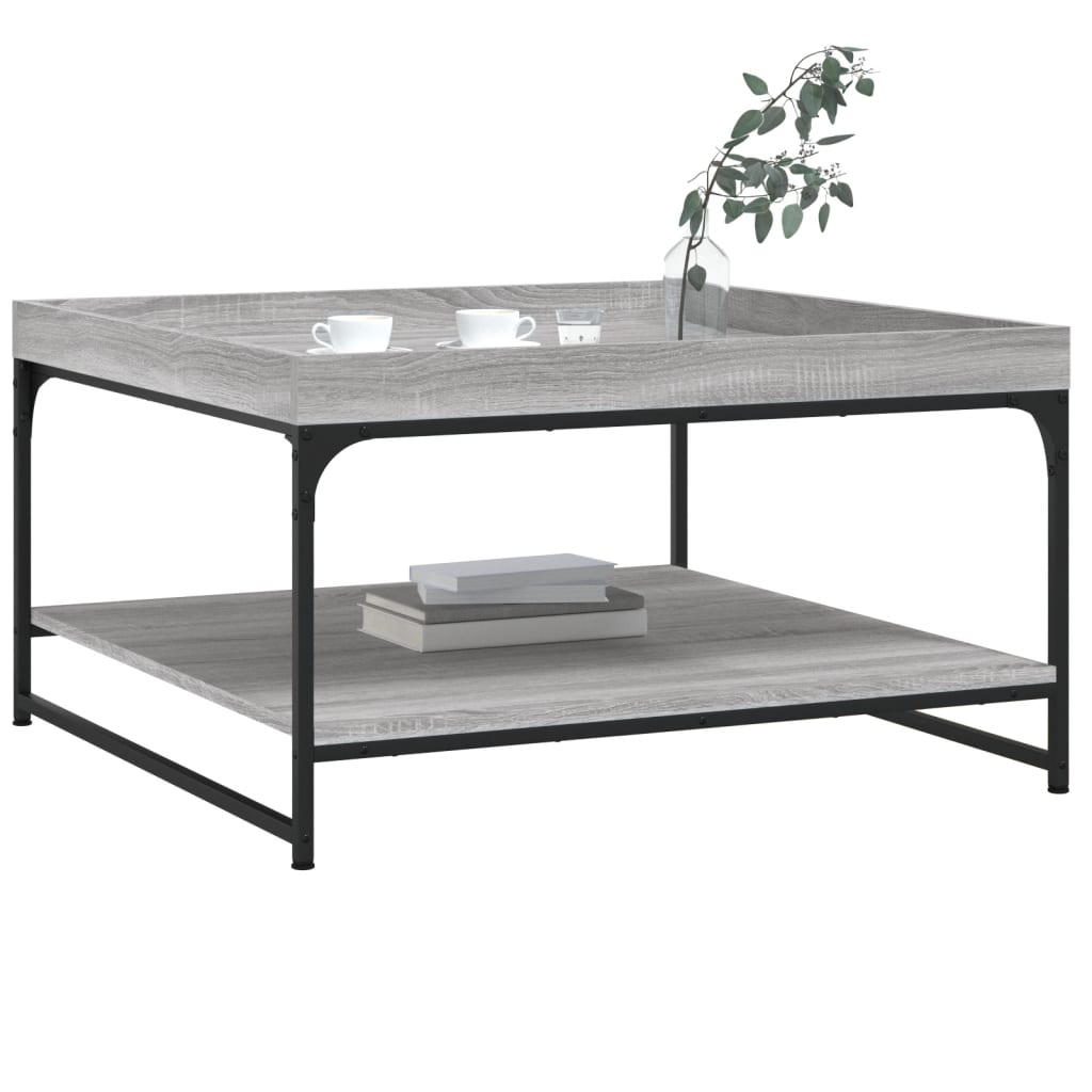  Coffee Table, Grey Sonoma Oak, 80x80x45 Cm