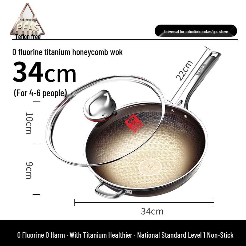 KOBACH 7th Gen Titanium Honeycomb Non-Stick Wok