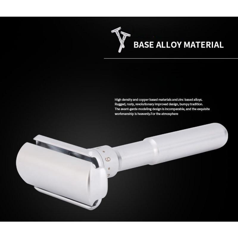 1SET Manual Razor Men's Razor Manual Adjustable Sharpness Zinc Alloy Vintage Razor
