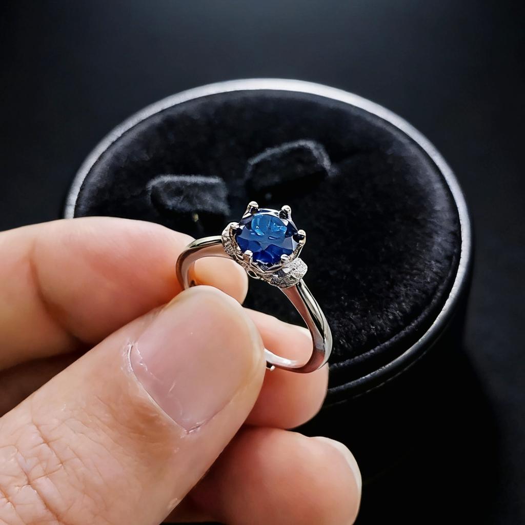 Jewelry Simulation One Carat Ruby Crown Six-Claw Ring Fashion Red Corundum Live Ring