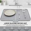 Silicone Drying Mat for Kitchen Large Non Slip Heat Resistant Drainage Pad for Dishes and Tableware