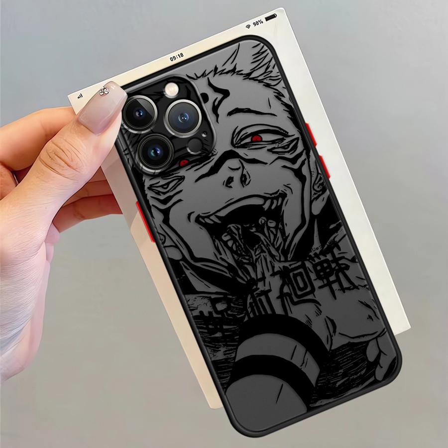 Japanese Cool Anime Case for iPhone 17 Pro Max 13 Mini 15 12 11 7 8 SE 14 16 Plus Air XS XR Funda Back Phone Cover