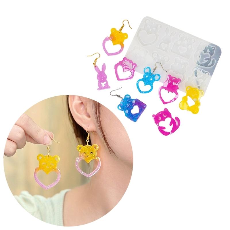 Versatile Resin Casting Mold DIY Earrings Pendant Mold Valentine's Day Epoxy Molds Perfect for Creating Jewelry Earrings