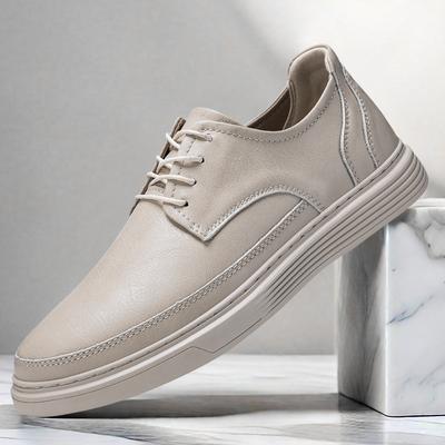 Fashion 2025 Brand Men's Summer Perforated Breathable Oxford Shoes High-quality Men's Comfortable Cowhide Height Increasing Casual Shoes