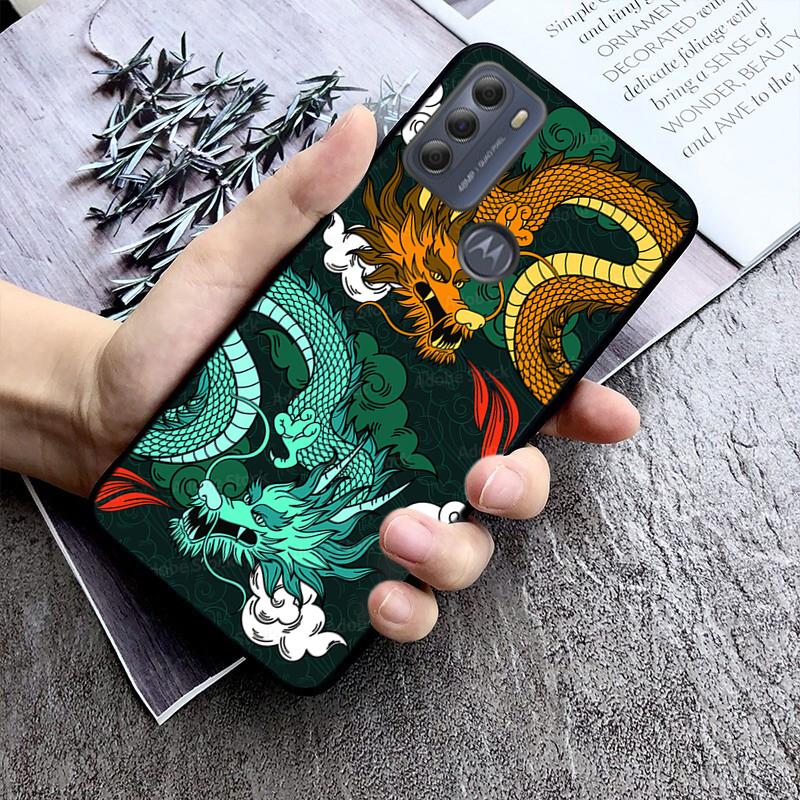 Fashion Niedlichen China Dragon Telefon Fall Für Moto G84 G22 G32 G42 G52 G62 G53 G72 G60 G60S G100 G10 G20 G30 g13 G50 G 5G G Pure