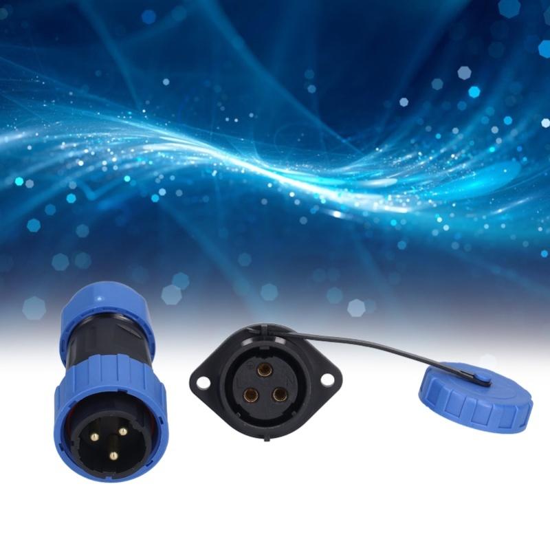 IP68 Waterproof Plug Socket Flange Butt Terminal Aviation Power Connector 250V 612mm LP20(3 Pin )