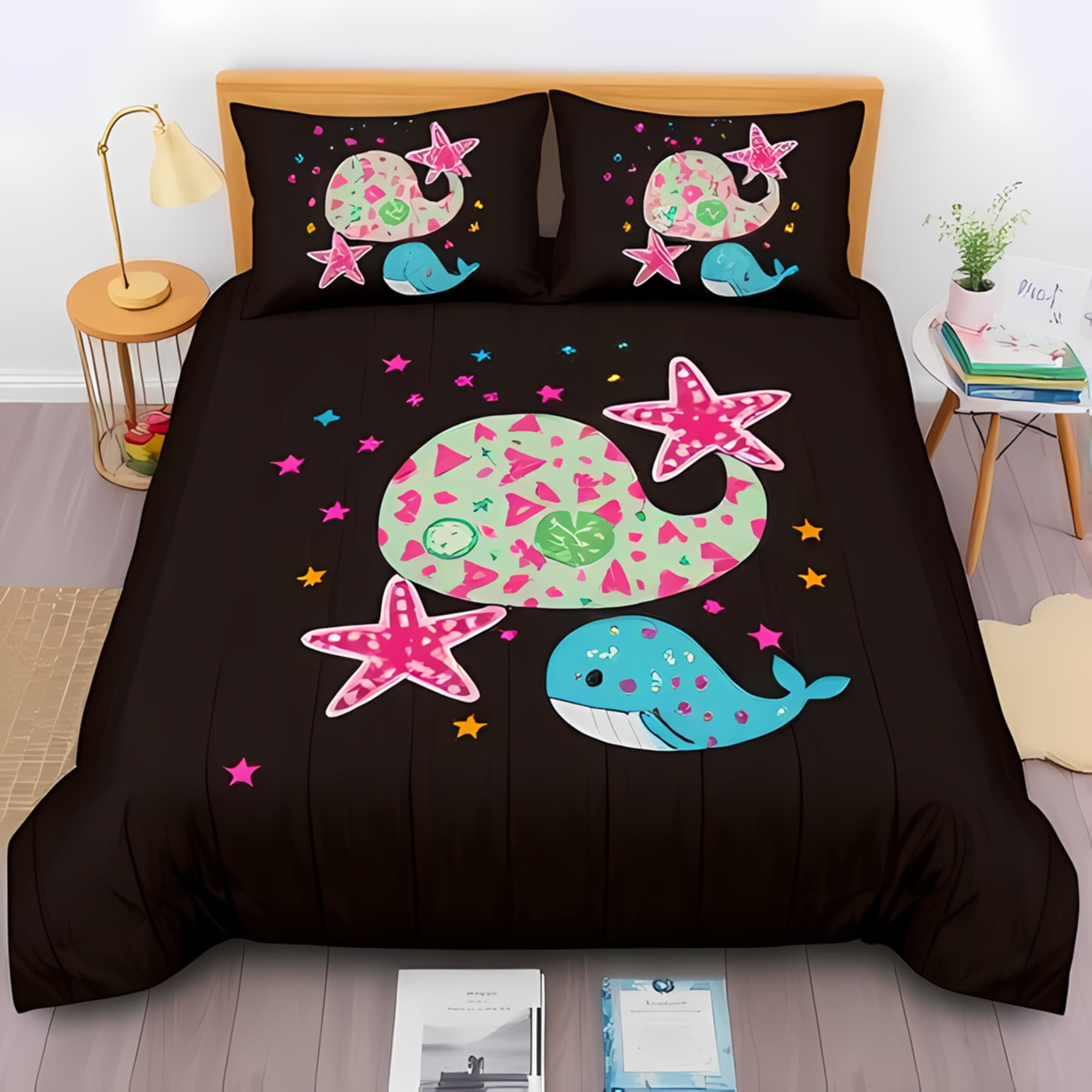 

Comforter Vibrant Purple With Watercolor Humpback Whale Design For A Stylish Ocean Themed Bedroom Warm Soft And Breathable Comforter (quilt)-EU Single(135*200cm)3pcs