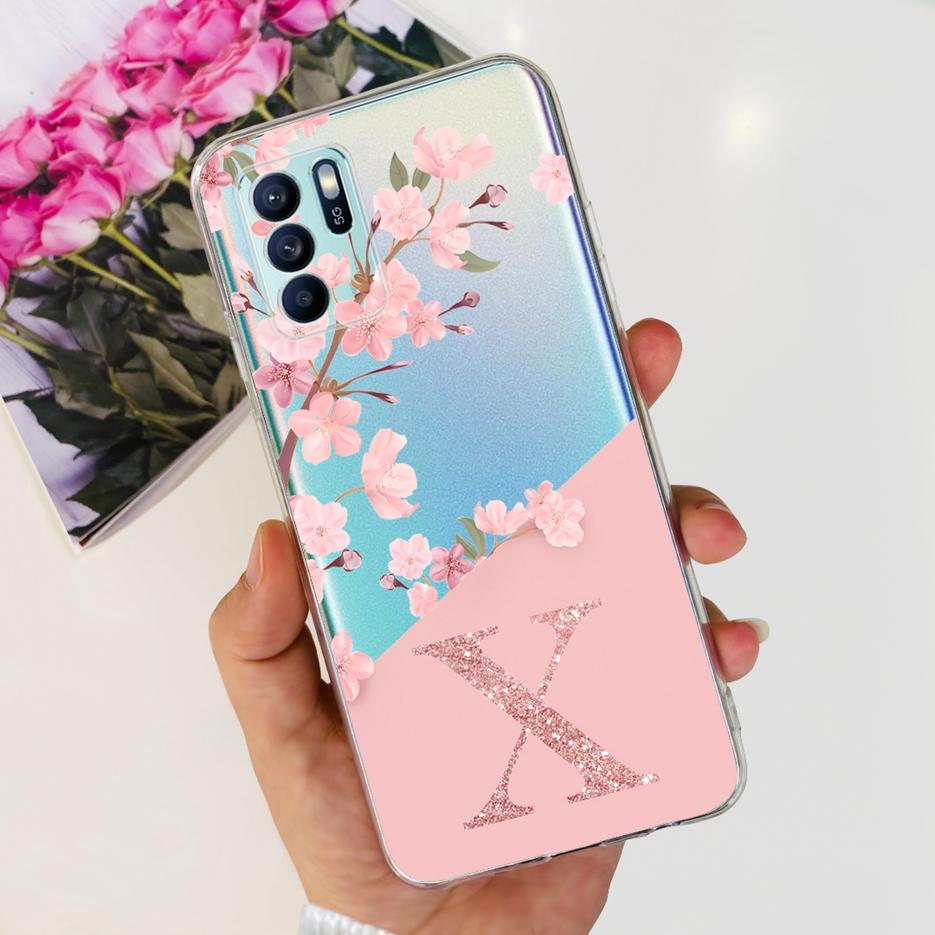 For Oppo Reno 6 Lite Case Reno6 Pro 5G New Letter Cover Clear Silicone Phone Cases For Oppo Reno 6 Pro 6Z Reno6 Lite Soft Fundas