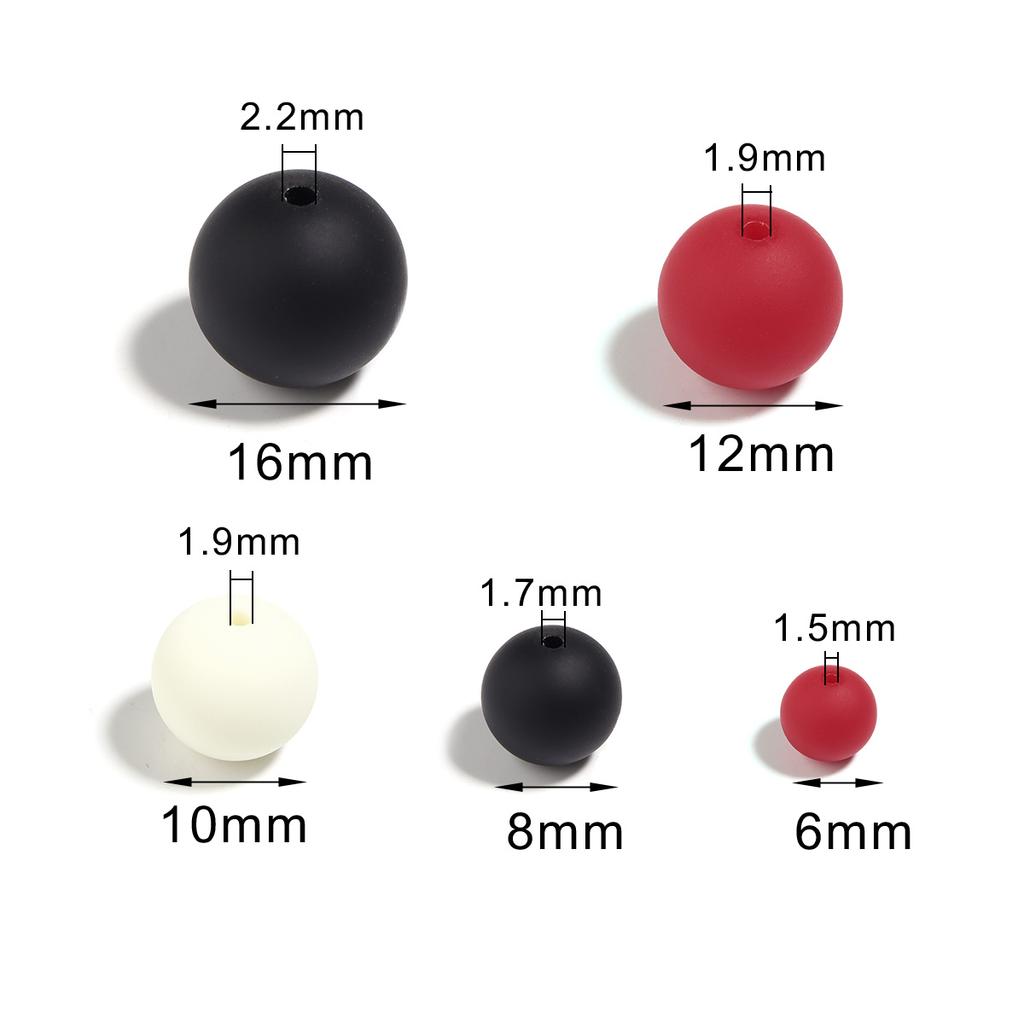 6/8/10/12/14mm Mix Colored Matte Acrylic Spacer Beads Loose Jewelry Round Beads For Making Bracelet Necklace Earring DIY Jewelry