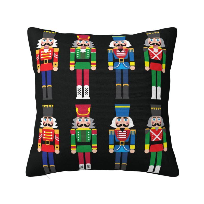 Nutcracker Soldier King Pillow Covers Decorative Cartoon Christmas Nutcrackers Nordic Cushion Cover Car Pillowcase