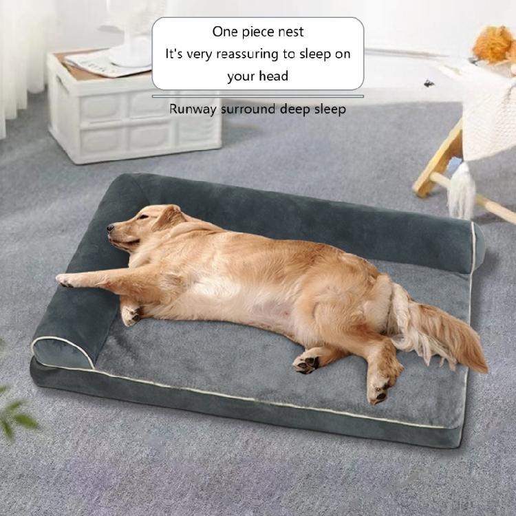 Four Season Dog Sofa with Armrests Breathable Dog Couch Bed Nonslip Washable Cover Dog Sleep Cushion Winter Dog Bed