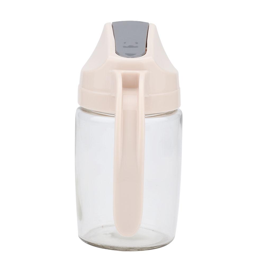 Glass Oil Dispenser Bottle  proof Dust Proof Automatic OpenCelsiusClose Oil Pot Apricot (300ml)