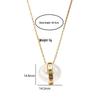 Elegant Interlocking Letter Ring Titanium Necklace: Stylish Luxury Clavicle Chain for Women