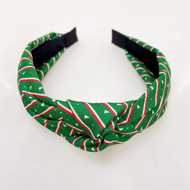 Women Headband Fashion Headband with Knot Christmas Printing Ladies Headdress