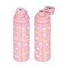 Termo de agua con pajita, taza y deportivo, con aislamiento al vacío, triple capacidad, 0,56 l/0,56 l, rosa claro, 3 modos de uso, solo para almacenamiento en frío, FJW-550TR LP