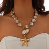 Ingemark Ferien Meeres-Serie Seestern Muschel Anhänger Choker Halskette für Damen Sommer Boho Imitation Perlenkette Y2K Schmuck