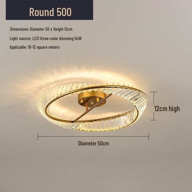 Italian Minimalist Crystal LED Ceiling Light for Bedroom and Living Room