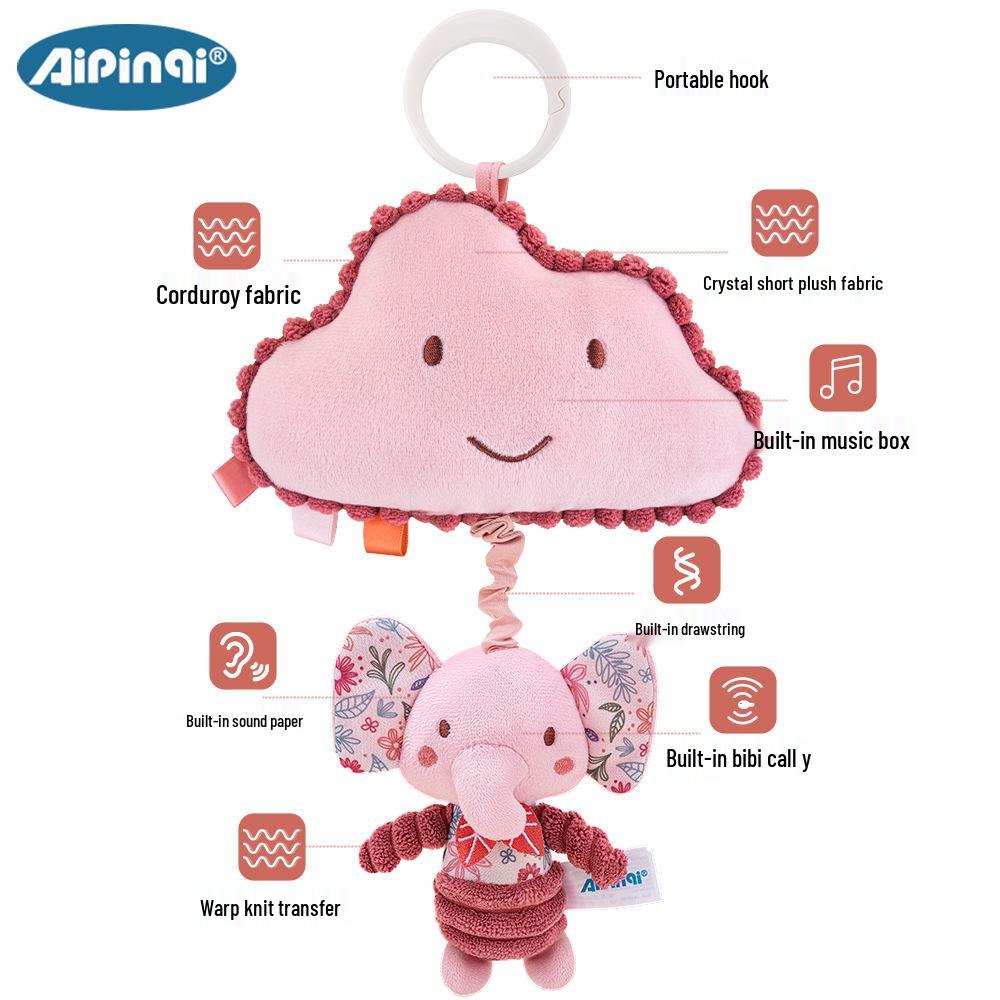 

Aipinqi 3D Pink Animal Baby Rattle Toy for Early Education and Grip Training