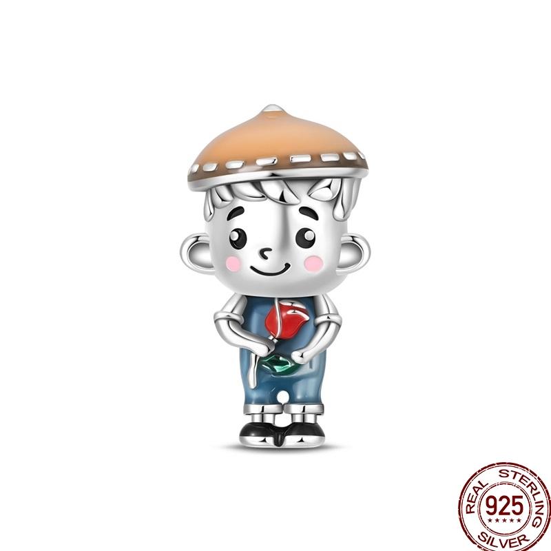 New Original Copper Elephant Cat Game Charms Bead Flower Baby Beads Fit 3Mm Bracelet Diy Jewelry Gifts For Women