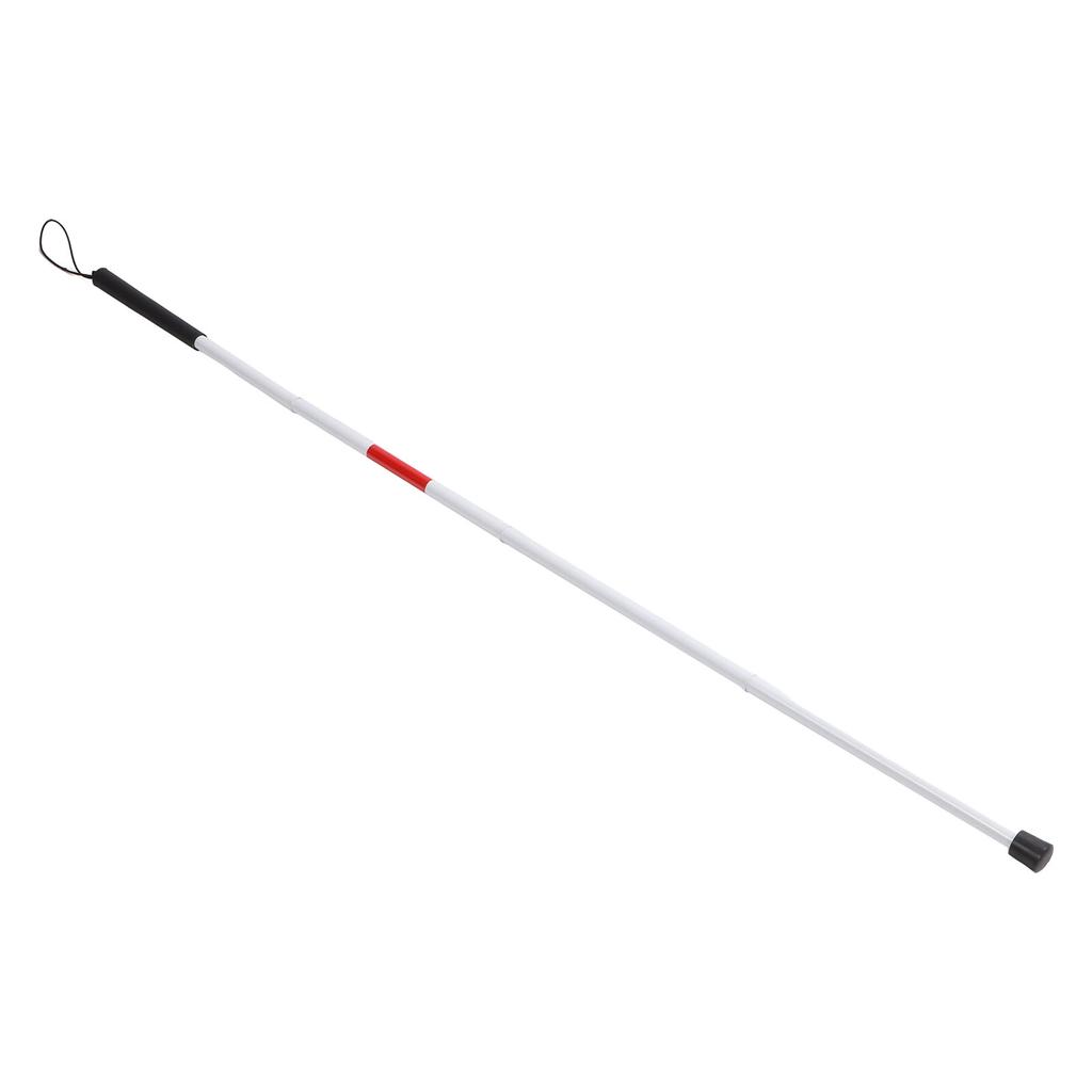 Baston Alb Pliabil Aluminiu Marcaj Reflectorizant cu Curea de Mână Baston Alb pentru Nevăzători cu Deficiențe de Vedere