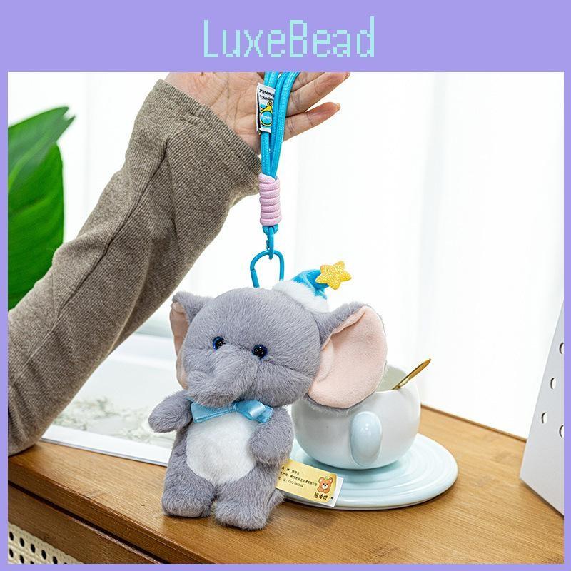 Hat Cute Sleeping Bow Cartoon Elephant Plush Toy Pendant For Decoration Bag