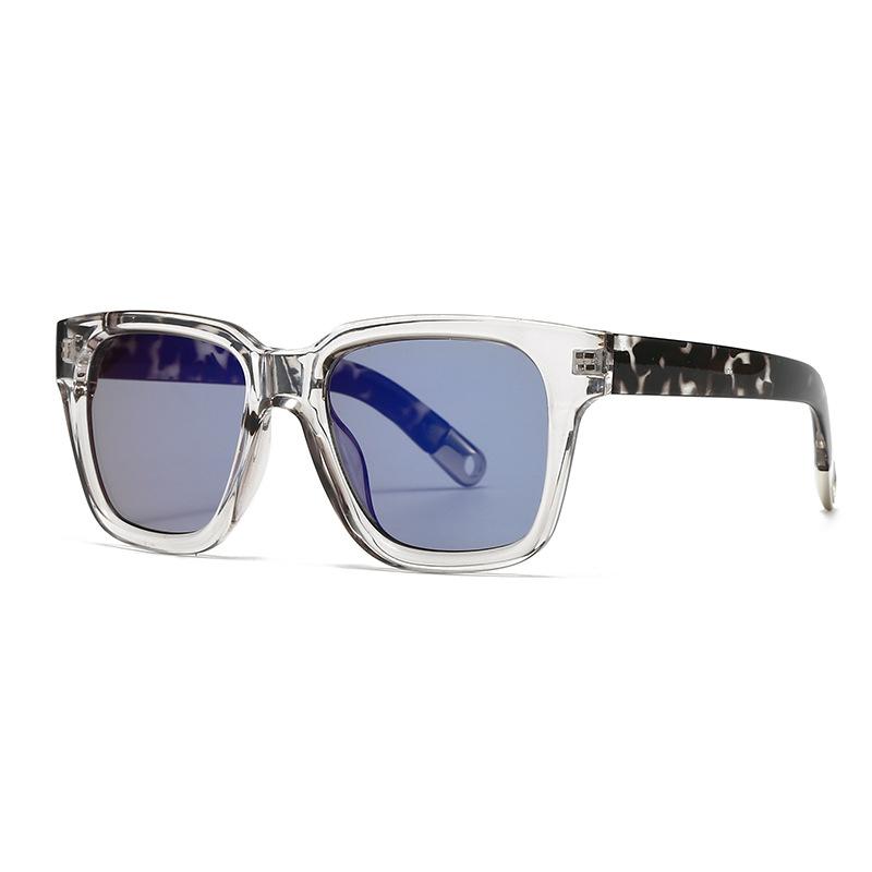  New Retro Oversized Square Women Sunglasses Fashion One Piece Leopard Shades UV400 Men Punk Sun Glasses