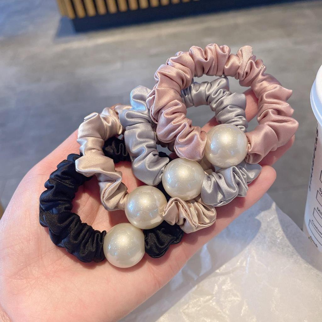 Silky Pearl Elastic Hair Tie - Korean Fashion Basic