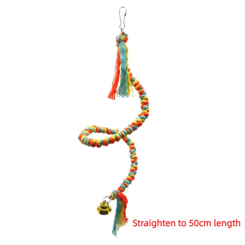Parrot Lantern Toy Colorful Wooden Chewable Parrot Enrichment Bird Cage Accessories For Pet Bird Enrichment And Decoration B