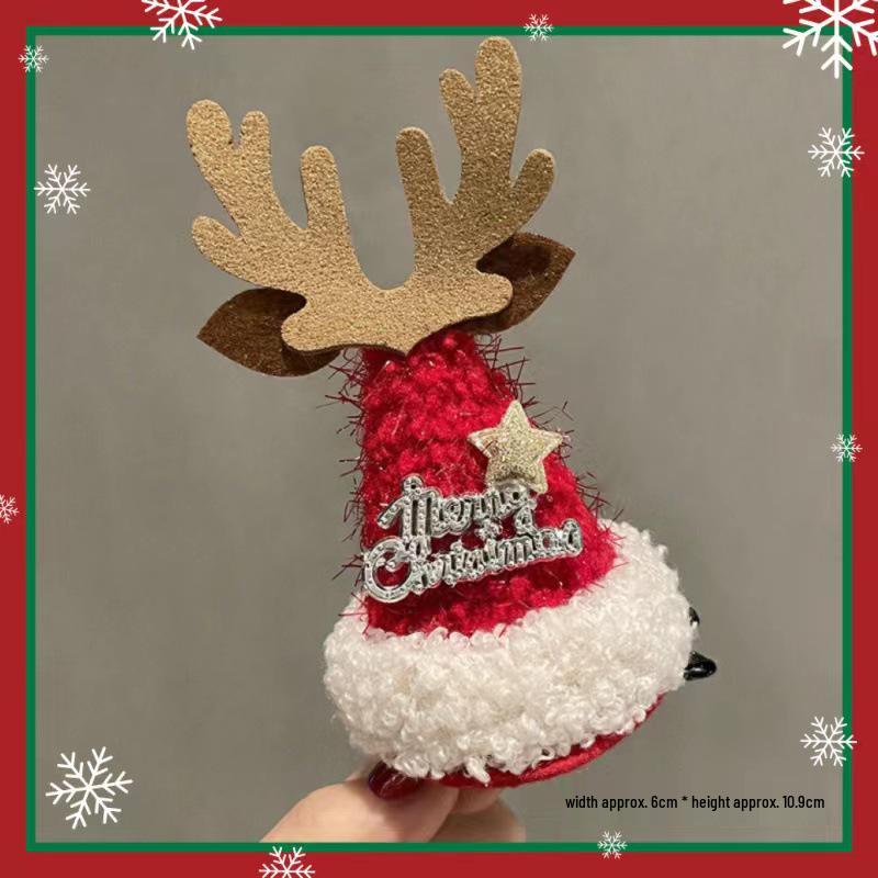 Festive Reindeer Antler Hair Clip with Snowflake - Hot-Selling Christmas Hair Accessories for Children