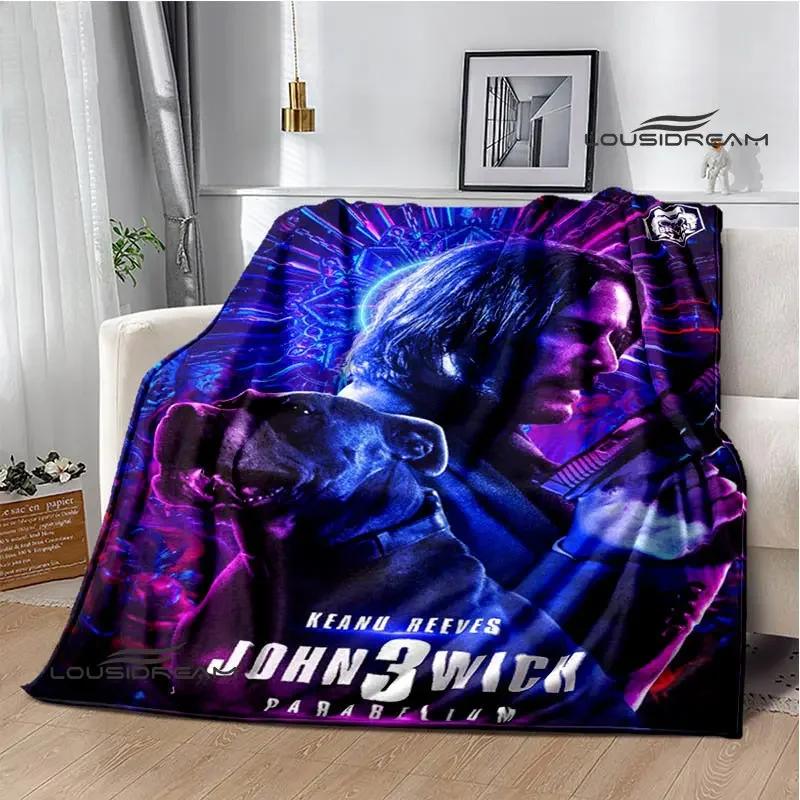 Film John Wick bedruckte Decke Picknickdecke Warme Decke Weich und bequem Heimreise Decke Bettwäsche Geburtstagsgeschenk
