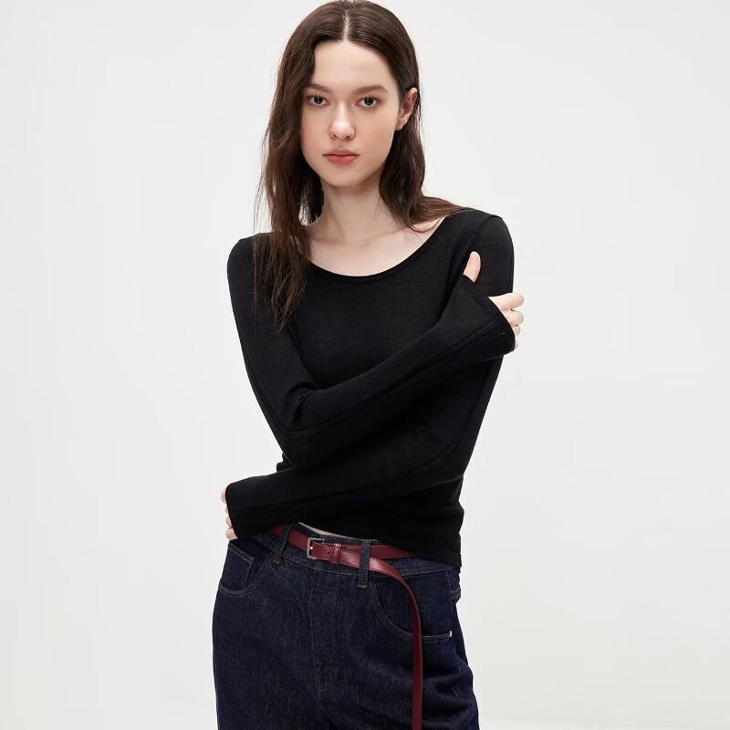 ONLY Women's Lightweight Lambswool Round Neck Sweater
