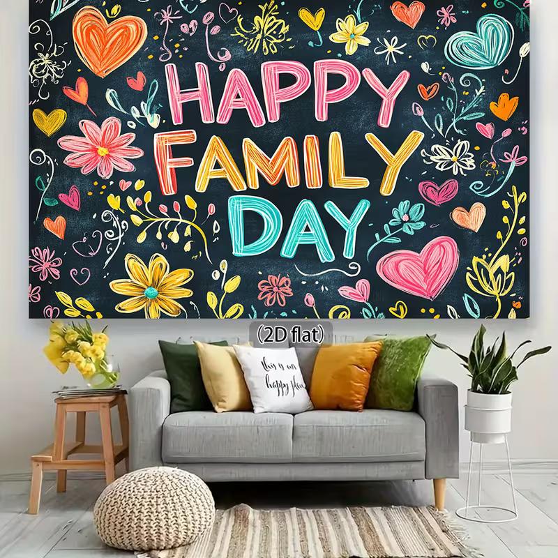 2D Family Day Celebration Photo Booth Background Banner