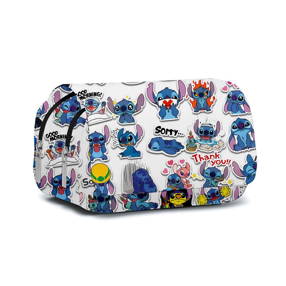 3D Digital Full-Print Schoolbag Double-Layer Flip Pencil Case Children'S Stationery Box