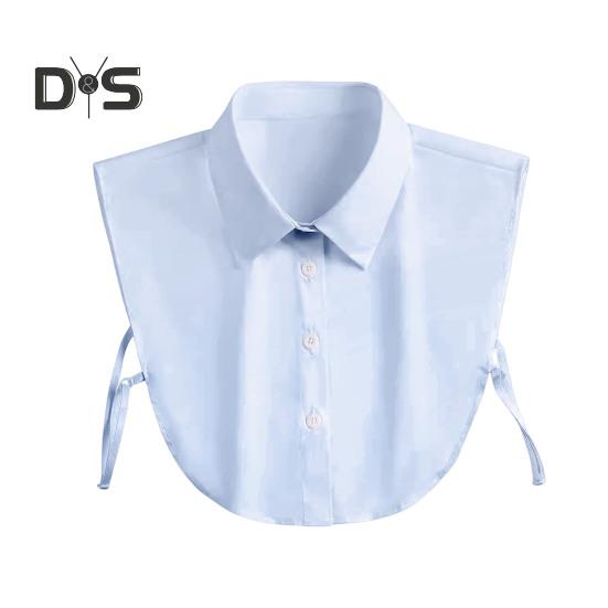 

Женский фальшивый воротник с лацканами и боковым ремешком, однобортный, однотонный, съемный воротник, повседневный стиль, аксессуар с фальшивым воротником